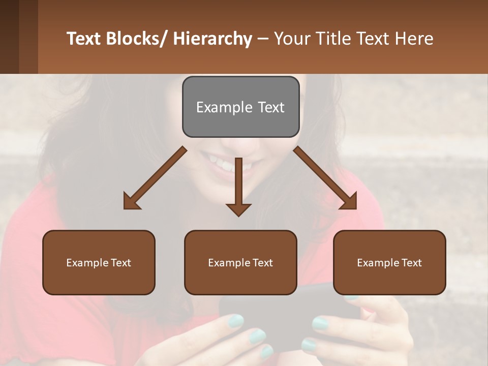 A Woman Is Looking At Her Cell Phone PowerPoint Template