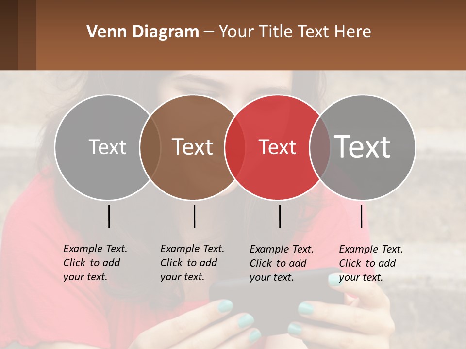 A Woman Is Looking At Her Cell Phone PowerPoint Template