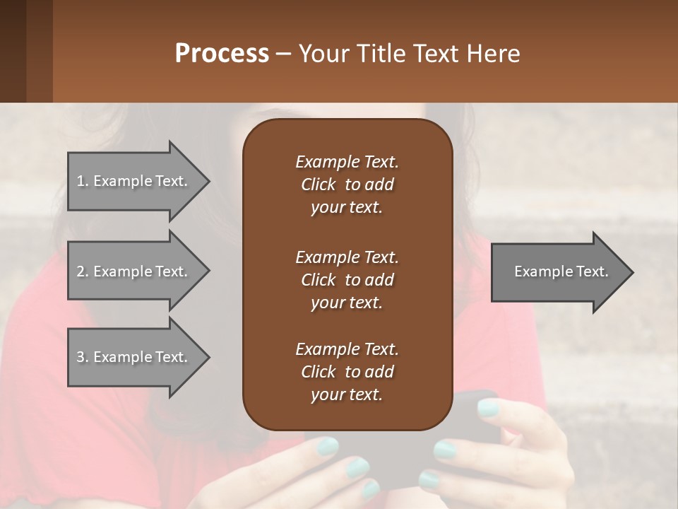 A Woman Is Looking At Her Cell Phone PowerPoint Template