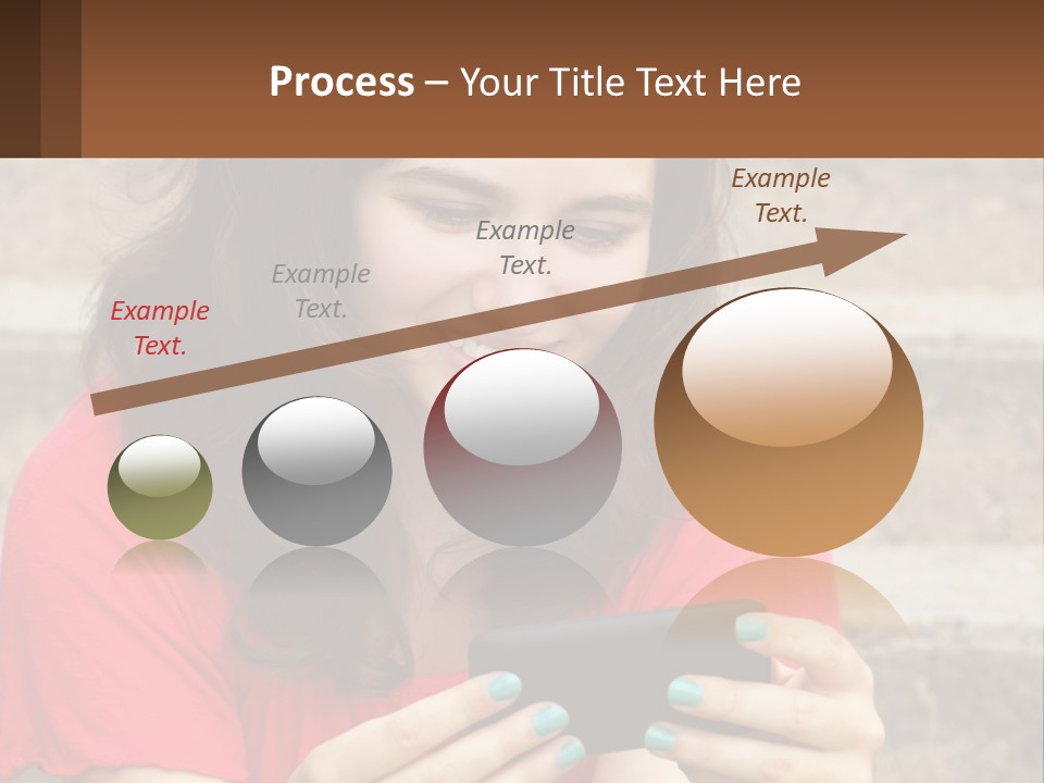 A Woman Is Looking At Her Cell Phone PowerPoint Template