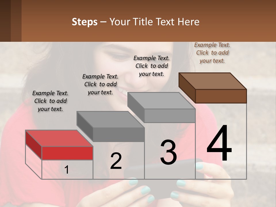 A Woman Is Looking At Her Cell Phone PowerPoint Template