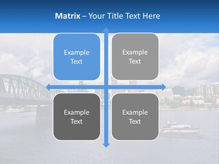 A Bridge Over A River With A Boat In The Water PowerPoint Template