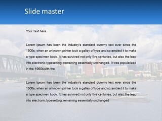 A Bridge Over A River With A Boat In The Water PowerPoint Template