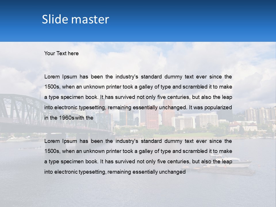 A Bridge Over A River With A Boat In The Water PowerPoint Template