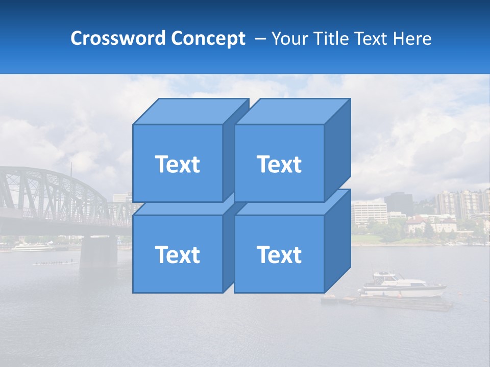 A Bridge Over A River With A Boat In The Water PowerPoint Template