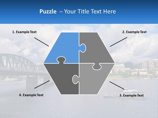 A Bridge Over A River With A Boat In The Water PowerPoint Template