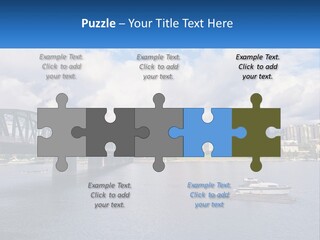 A Bridge Over A River With A Boat In The Water PowerPoint Template