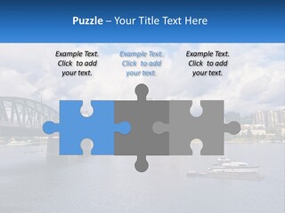 A Bridge Over A River With A Boat In The Water PowerPoint Template