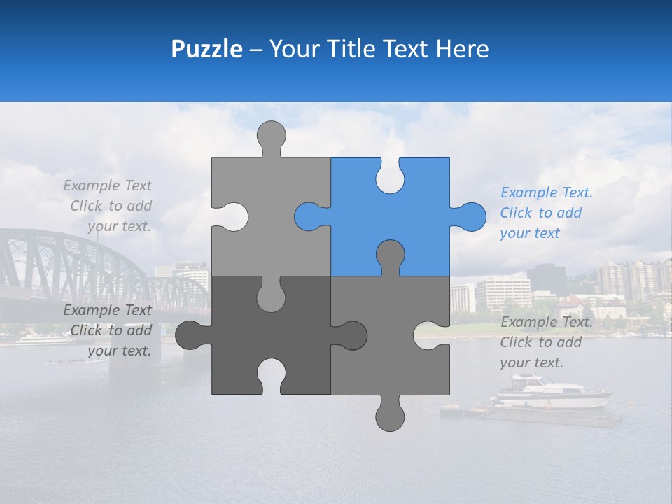 A Bridge Over A River With A Boat In The Water PowerPoint Template