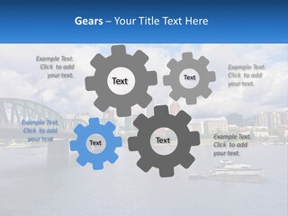 A Bridge Over A River With A Boat In The Water PowerPoint Template