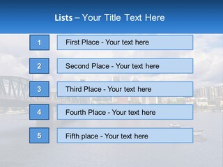 A Bridge Over A River With A Boat In The Water PowerPoint Template