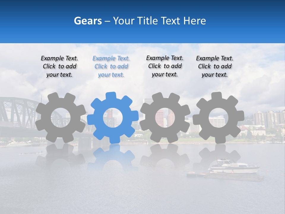 A Bridge Over A River With A Boat In The Water PowerPoint Template