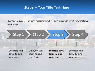 A Bridge Over A River With A Boat In The Water PowerPoint Template