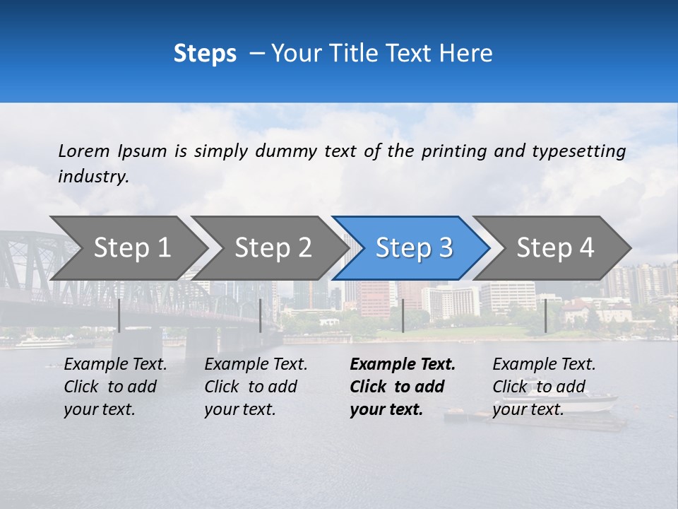 A Bridge Over A River With A Boat In The Water PowerPoint Template