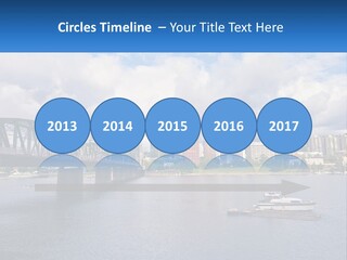 A Bridge Over A River With A Boat In The Water PowerPoint Template