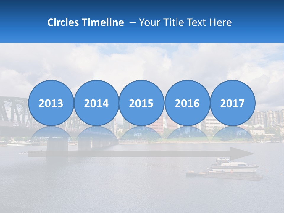 A Bridge Over A River With A Boat In The Water PowerPoint Template