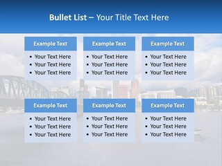 A Bridge Over A River With A Boat In The Water PowerPoint Template