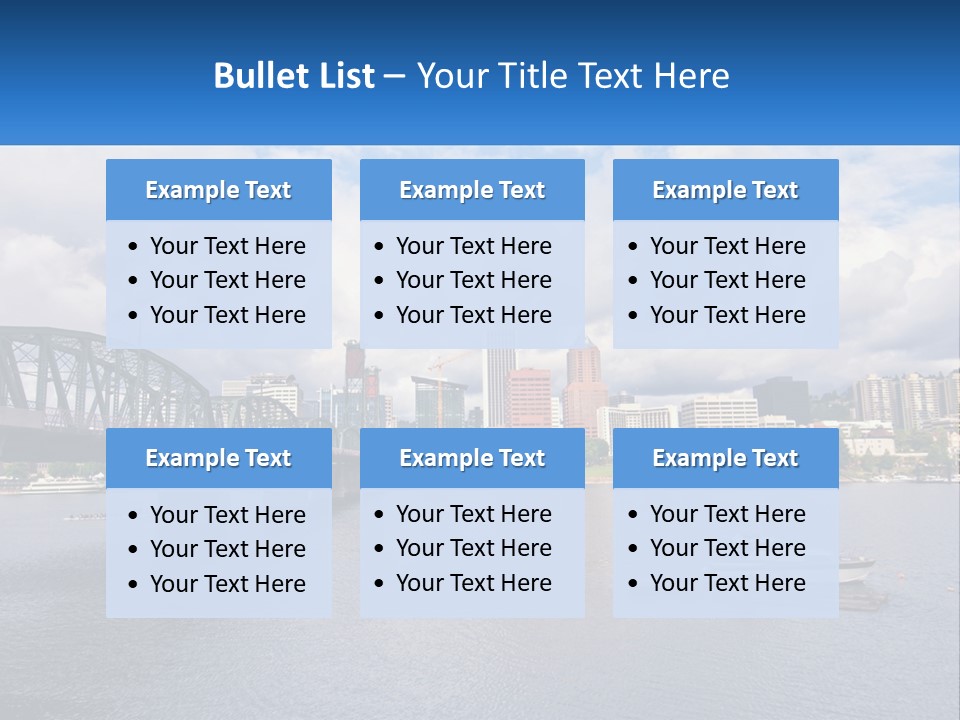 A Bridge Over A River With A Boat In The Water PowerPoint Template