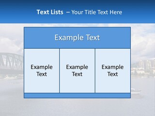 A Bridge Over A River With A Boat In The Water PowerPoint Template