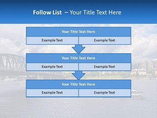 A Bridge Over A River With A Boat In The Water PowerPoint Template