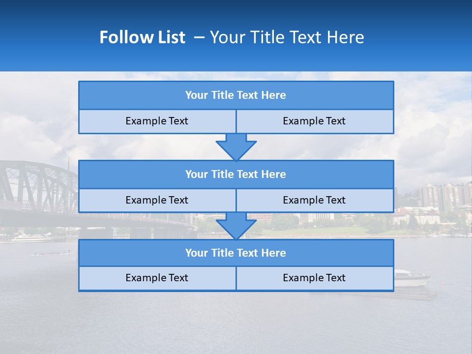 A Bridge Over A River With A Boat In The Water PowerPoint Template