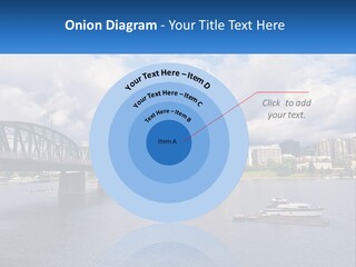 A Bridge Over A River With A Boat In The Water PowerPoint Template