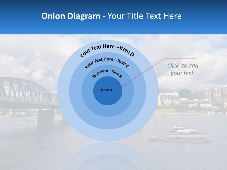 A Bridge Over A River With A Boat In The Water PowerPoint Template