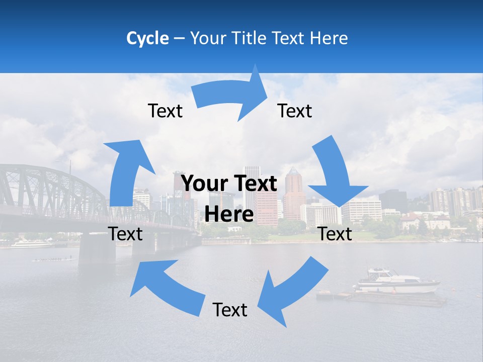 A Bridge Over A River With A Boat In The Water PowerPoint Template