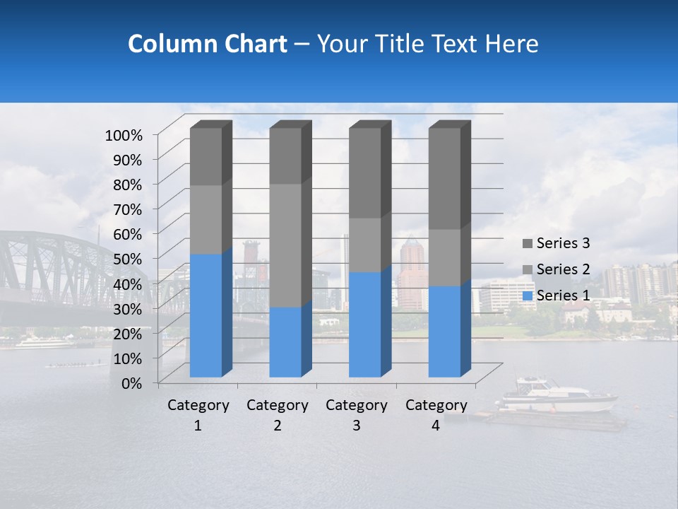 A Bridge Over A River With A Boat In The Water PowerPoint Template