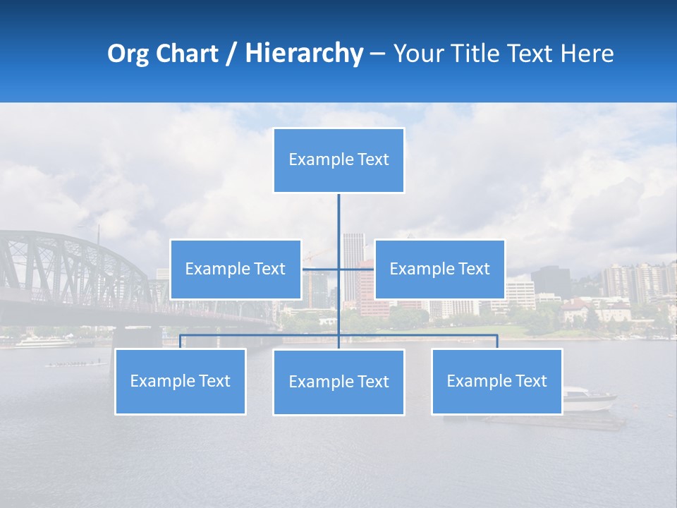 A Bridge Over A River With A Boat In The Water PowerPoint Template
