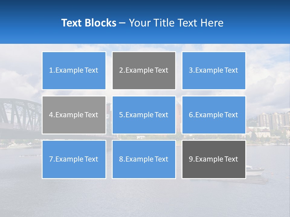 A Bridge Over A River With A Boat In The Water PowerPoint Template