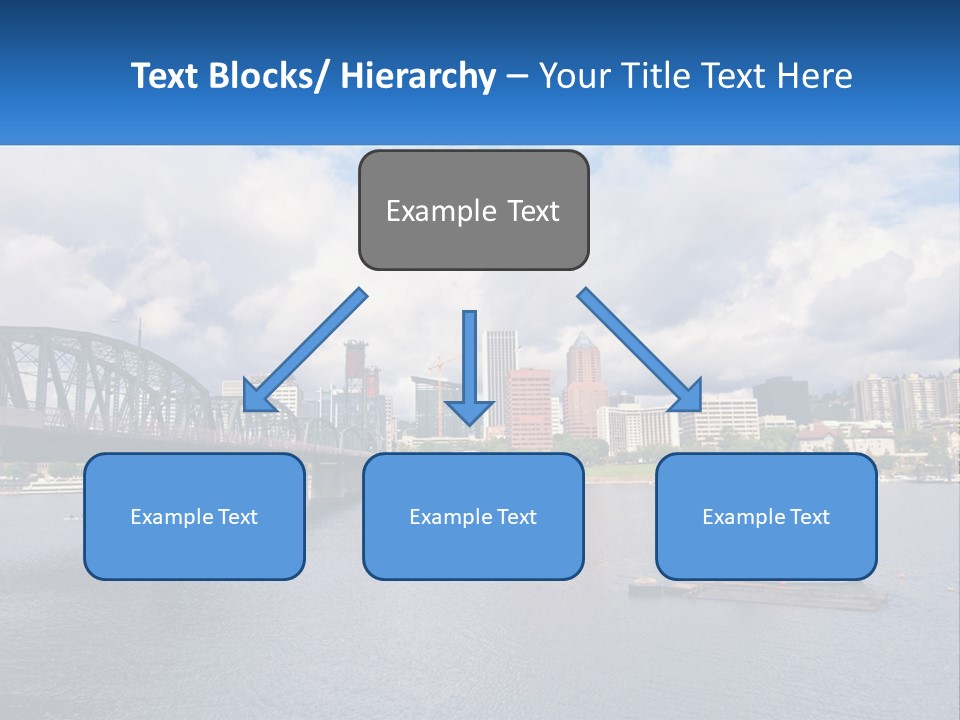 A Bridge Over A River With A Boat In The Water PowerPoint Template