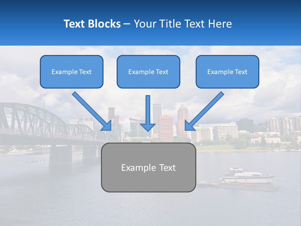 A Bridge Over A River With A Boat In The Water PowerPoint Template