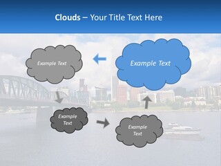 A Bridge Over A River With A Boat In The Water PowerPoint Template