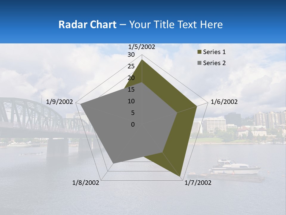 A Bridge Over A River With A Boat In The Water PowerPoint Template