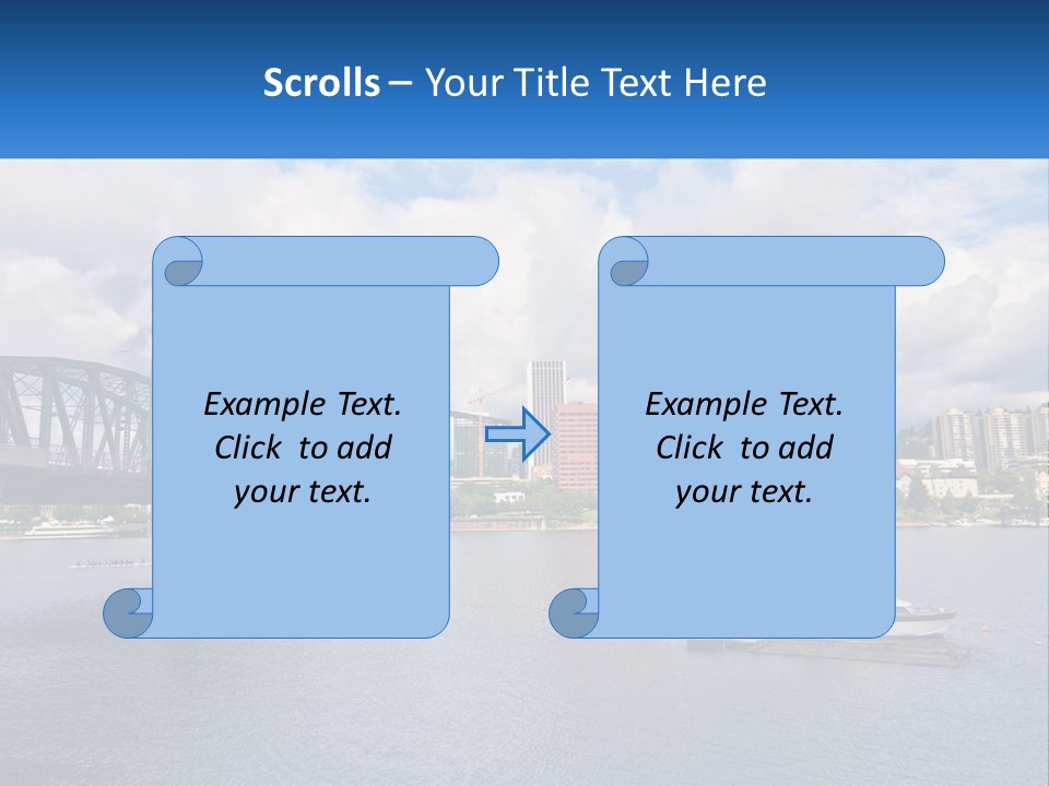 A Bridge Over A River With A Boat In The Water PowerPoint Template