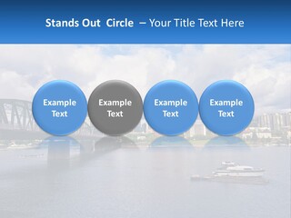 A Bridge Over A River With A Boat In The Water PowerPoint Template