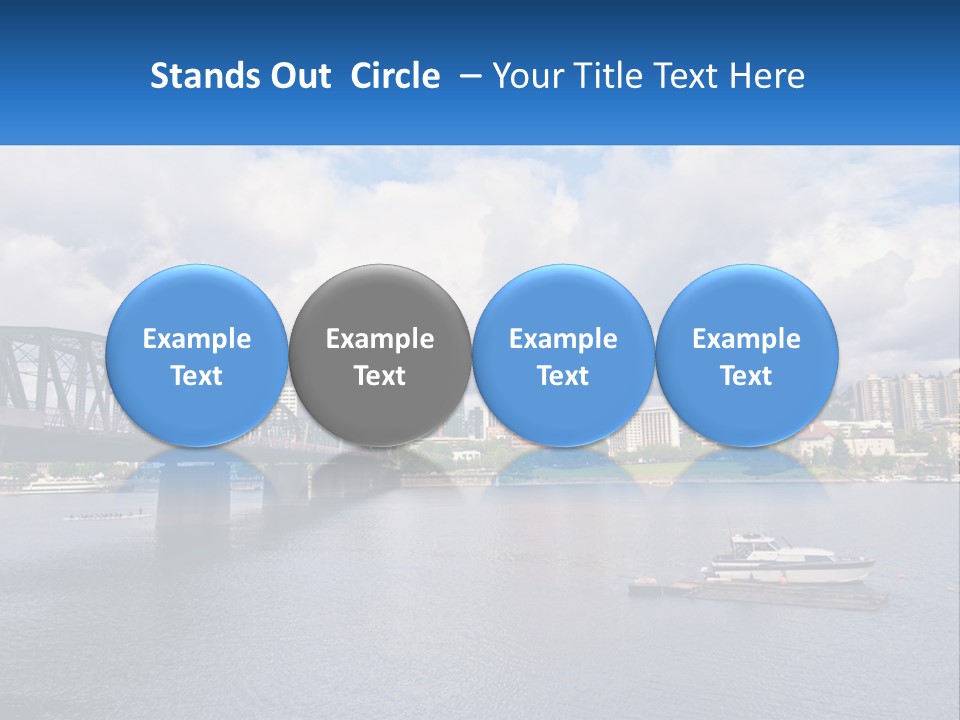 A Bridge Over A River With A Boat In The Water PowerPoint Template