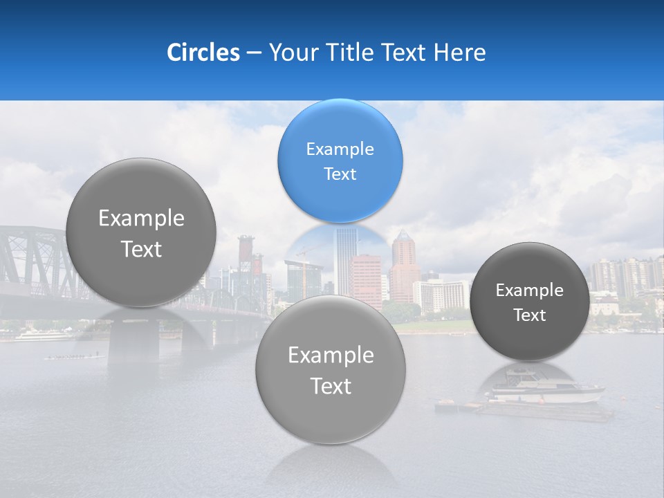 A Bridge Over A River With A Boat In The Water PowerPoint Template