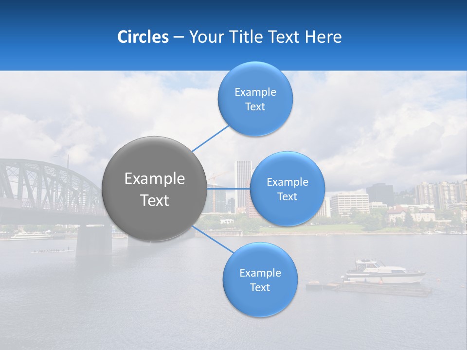 A Bridge Over A River With A Boat In The Water PowerPoint Template