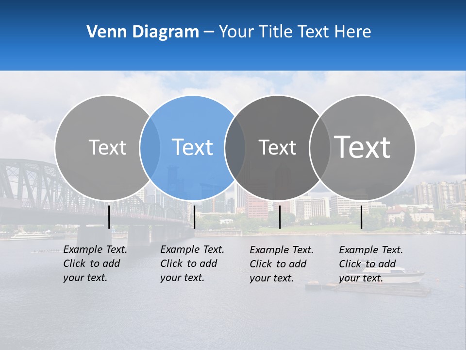 A Bridge Over A River With A Boat In The Water PowerPoint Template