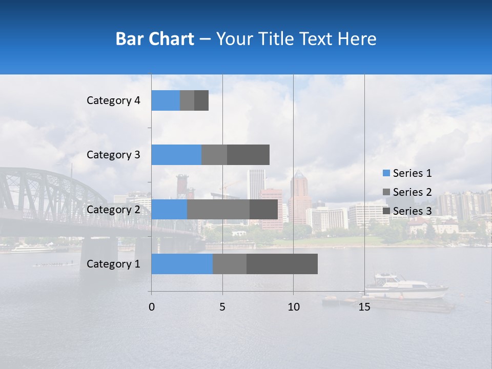 A Bridge Over A River With A Boat In The Water PowerPoint Template