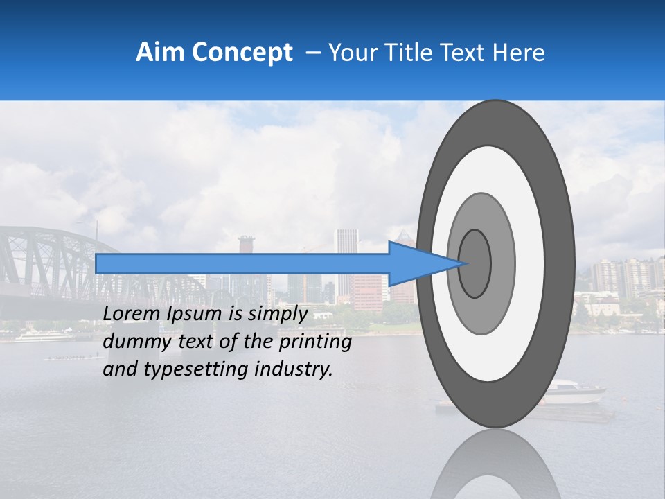 A Bridge Over A River With A Boat In The Water PowerPoint Template