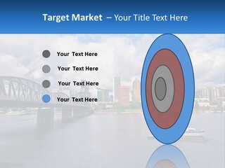 A Bridge Over A River With A Boat In The Water PowerPoint Template