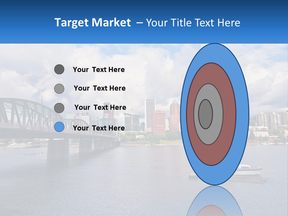 A Bridge Over A River With A Boat In The Water PowerPoint Template