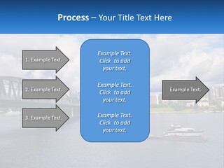 A Bridge Over A River With A Boat In The Water PowerPoint Template