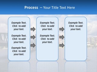 A Bridge Over A River With A Boat In The Water PowerPoint Template
