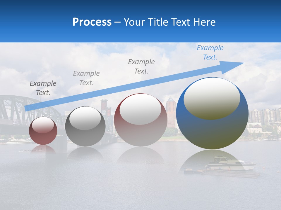 A Bridge Over A River With A Boat In The Water PowerPoint Template