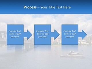 A Bridge Over A River With A Boat In The Water PowerPoint Template