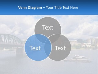 A Bridge Over A River With A Boat In The Water PowerPoint Template